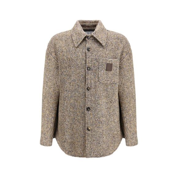 Loewe Men Mélange Wool Blend Overshirt